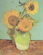 Vincent Van Gogh Three Sunflowers in a Vase (nn04) china oil painting reproduction